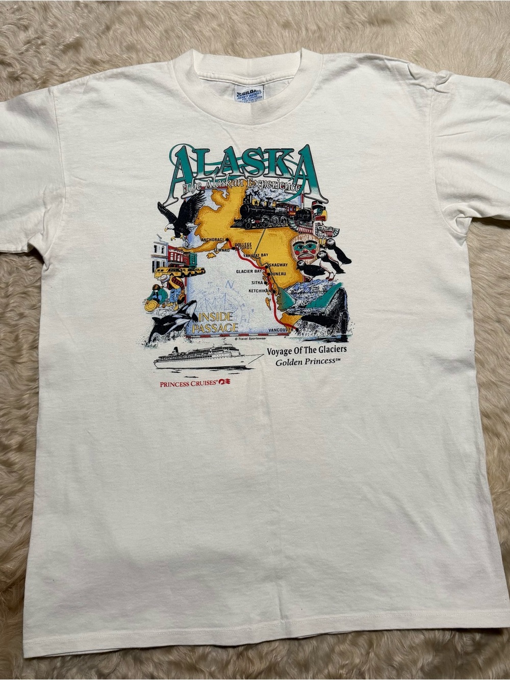 Vintage Princess Cruises Alaskan Experience Voyage of the Glaciers Shirt SIZE L